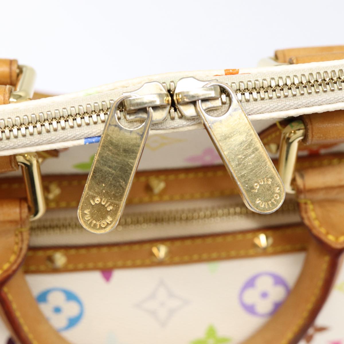 LOUIS VUITTON Monogram Multicolor Alma Hand Bag White M92647 LV 88422