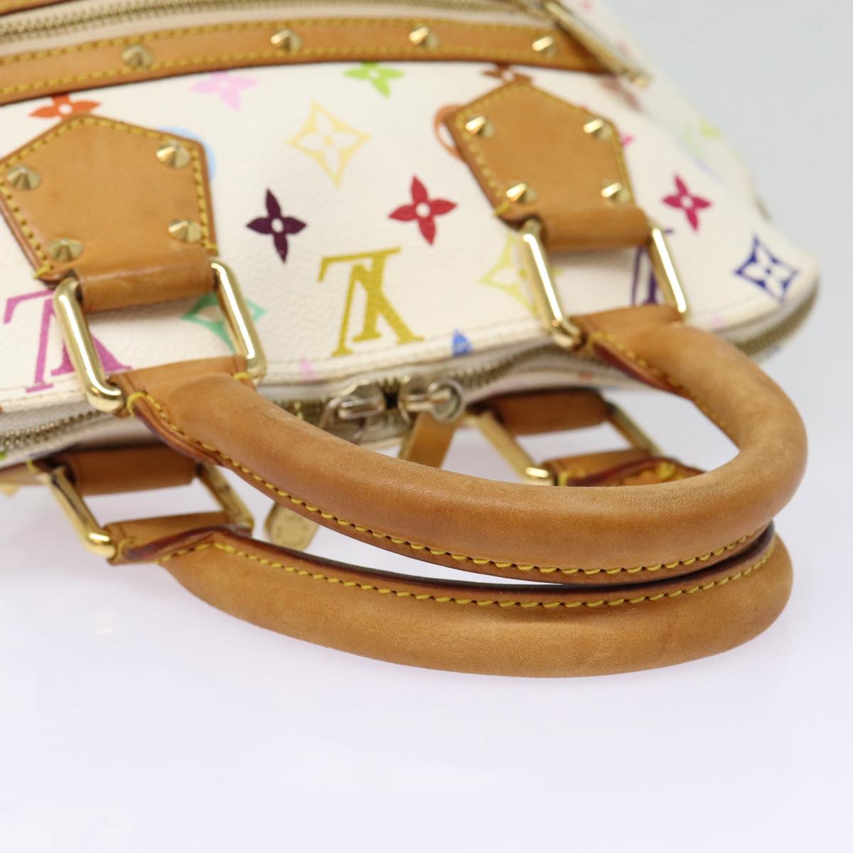 LOUIS VUITTON Monogram Multicolor Alma Hand Bag White M92647 LV 88422