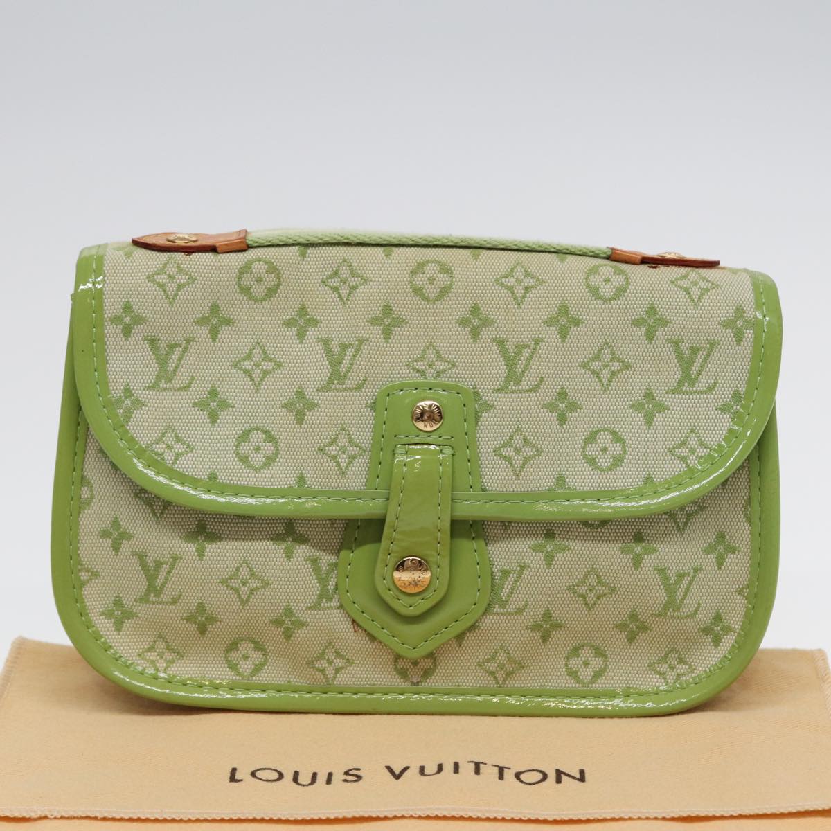 LOUIS VUITTON Monogram Mini Trousse Marie Kate Pouch Green M92935 88437