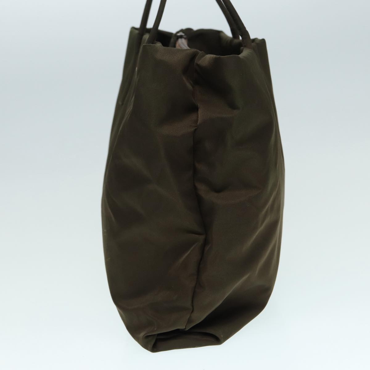 Luxury Prada Hand Bag Nylon Khaki Silver  88468