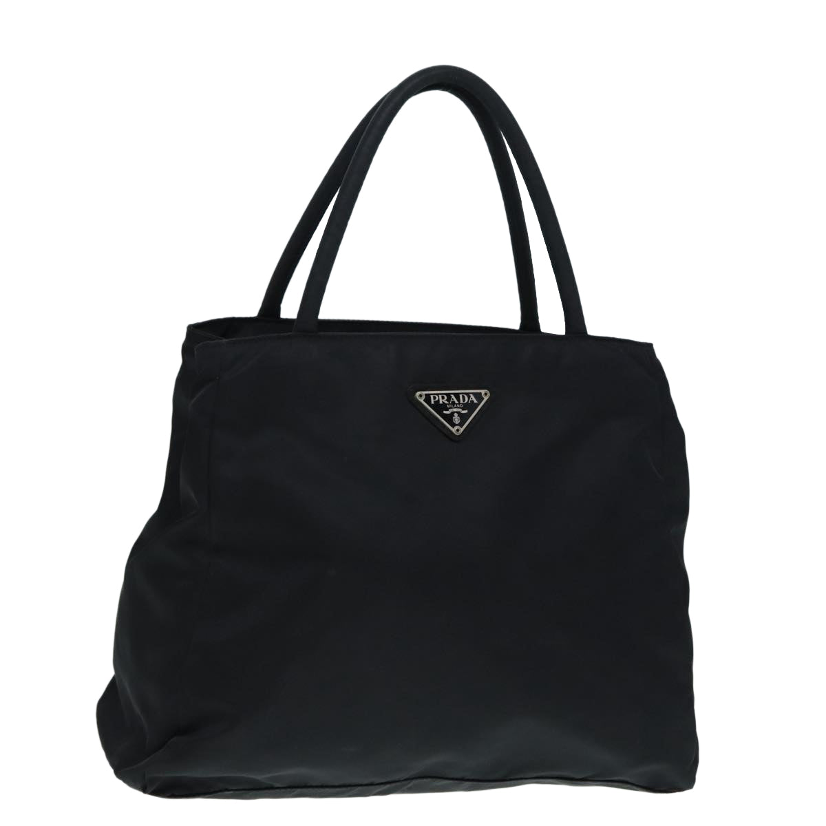 Luxury Prada Hand Bag Nylon Black Silver  88469