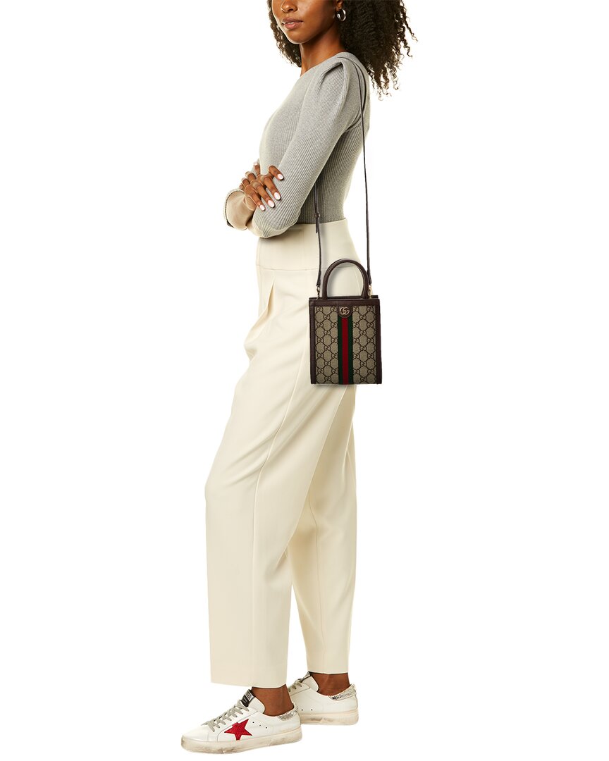 Luxury Gucci Trending 2025 Ophidia GG Supreme Canvas & Leather Super Mini Bag