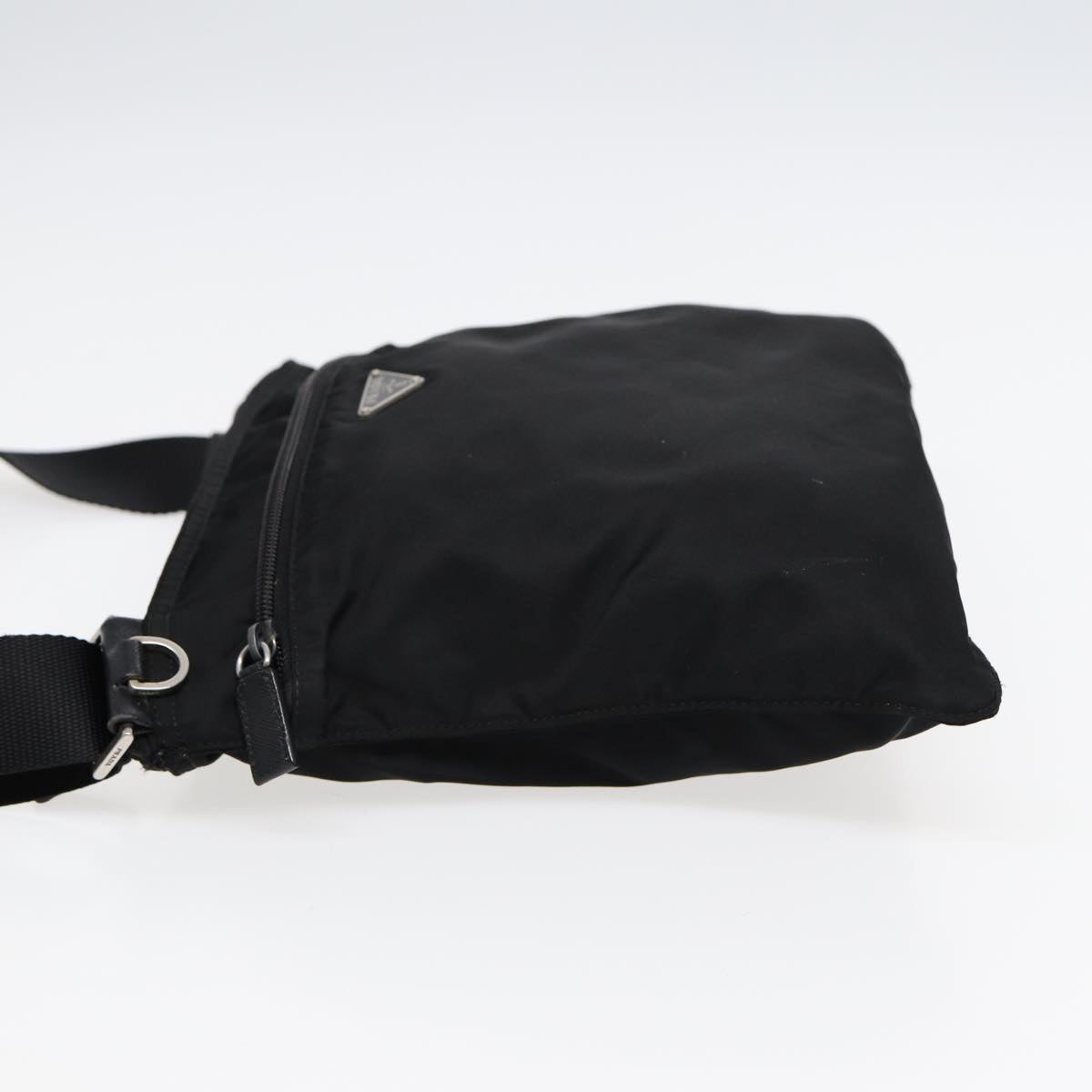 Luxury Prada Shoulder Bag Nylon Black Silver  88470