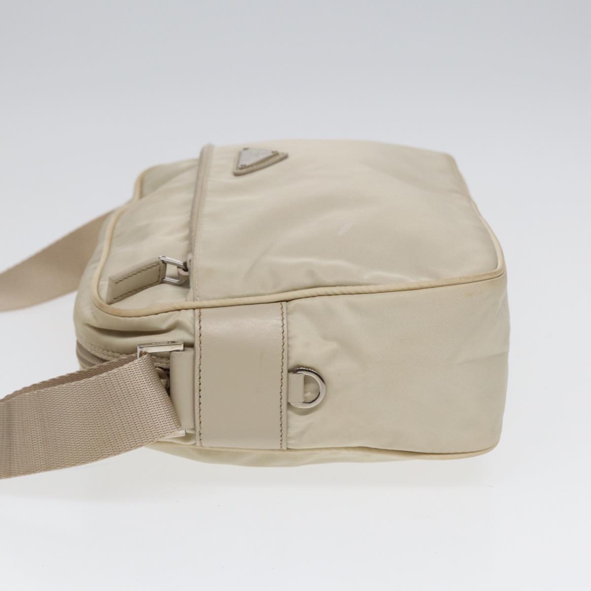 Luxury Prada Shoulder Bag Nylon White Silver  88471