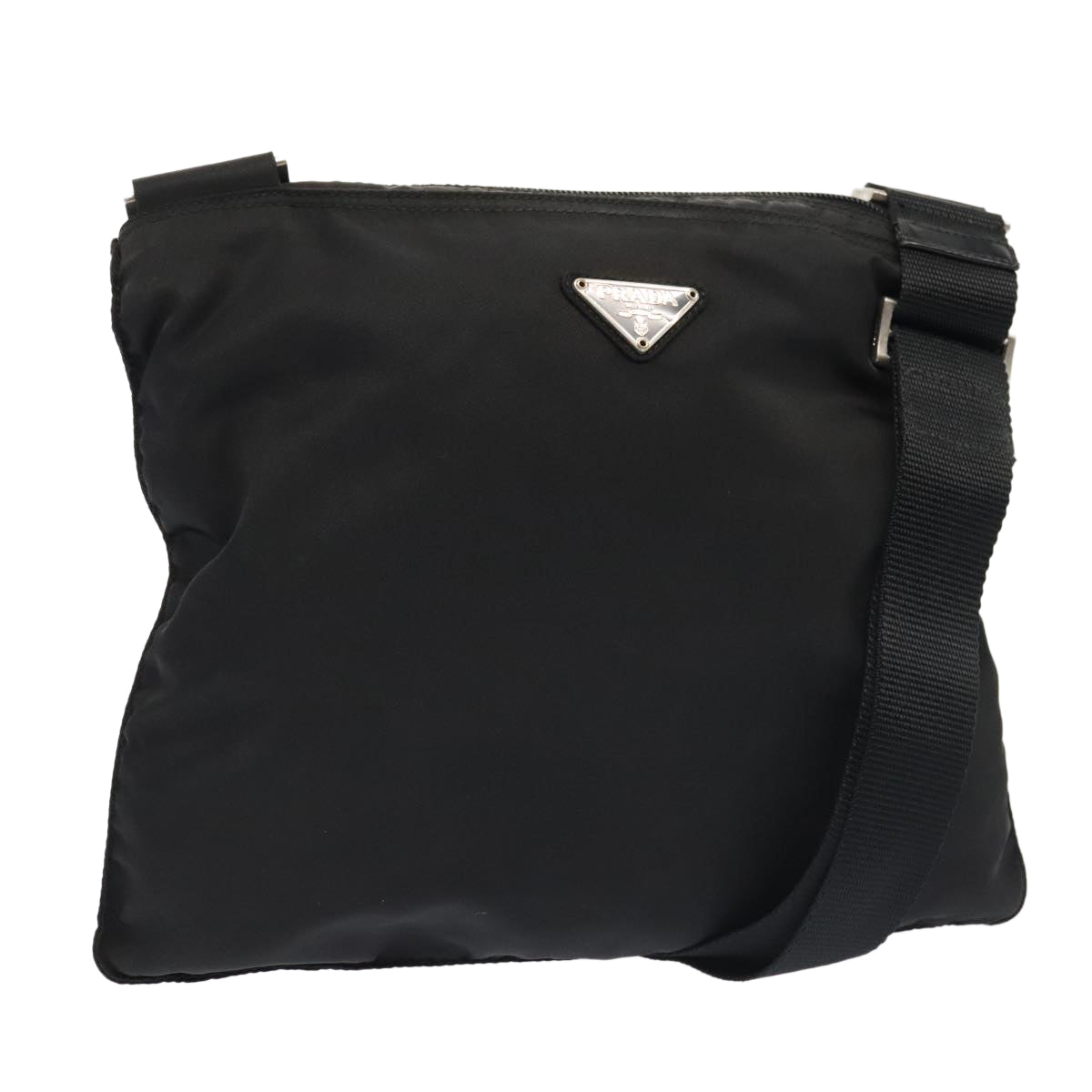 Luxury Prada Shoulder Bag Nylon Black Silver  88495