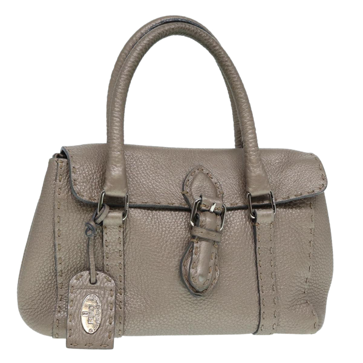 Luxury Fendi Celeria Hand Bag Leather Silver88496