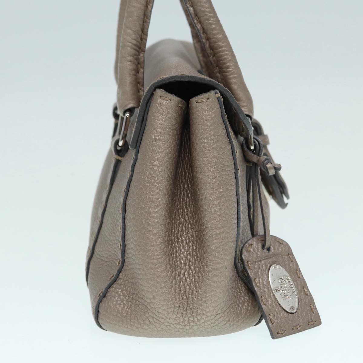 Luxury Fendi Celeria Hand Bag Leather Silver88496