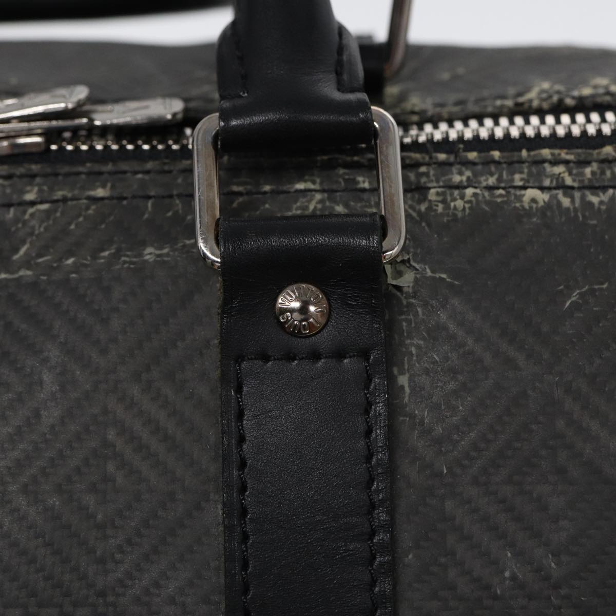 LOUIS VUITTON Damier Carbon Keepall 45 Boston Bag Black N41415 LV 88545
