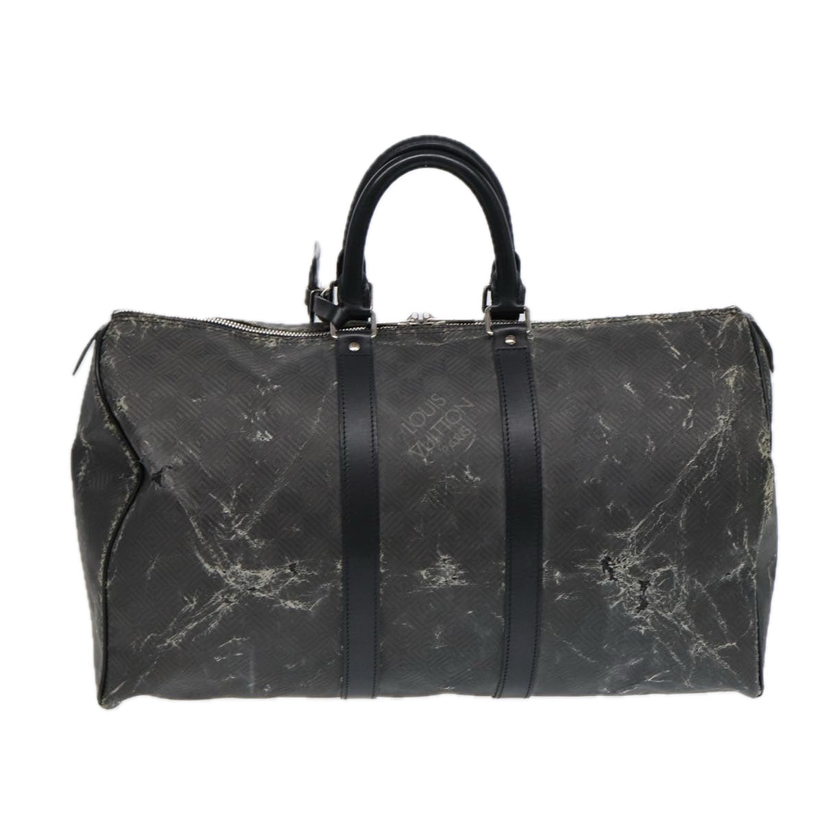 LOUIS VUITTON Damier Carbon Keepall 45 Boston Bag Black N41415 LV 88545