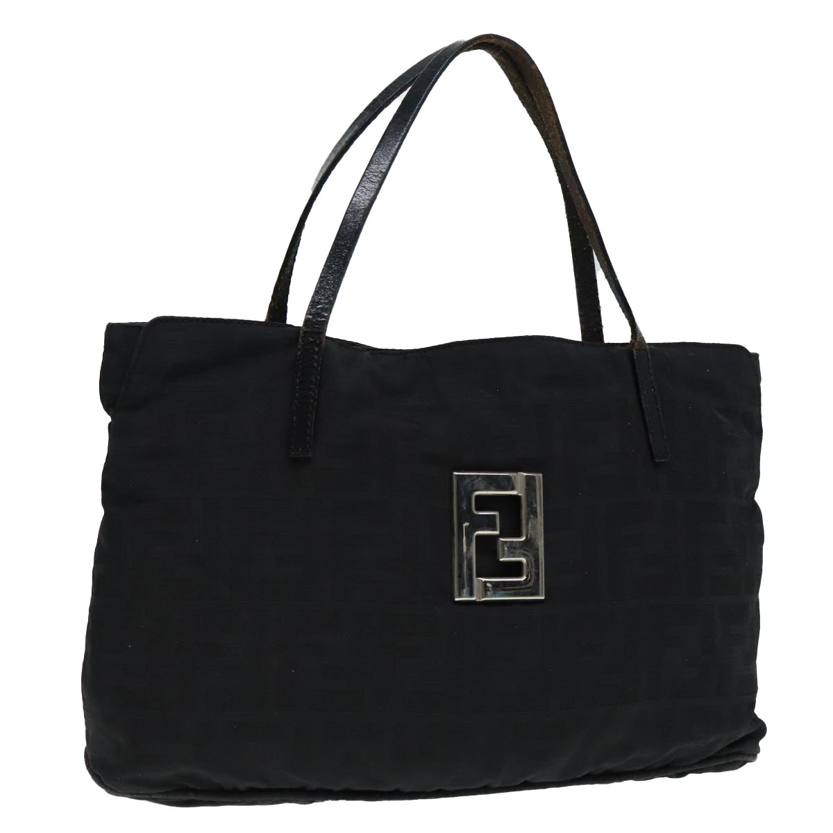 Luxury Fendi Zucca Canvas Tote Bag Silver Black88546