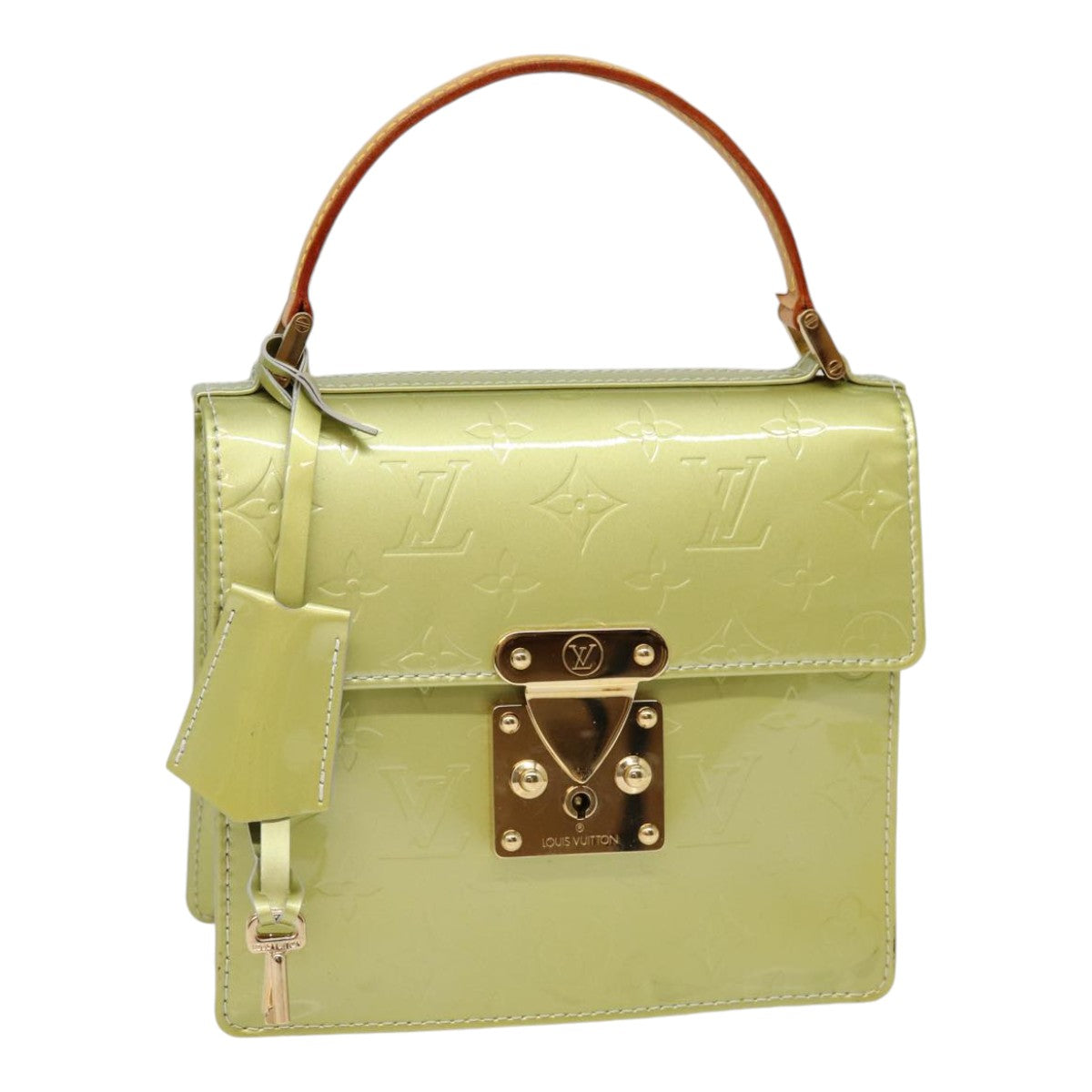 LOUIS VUITTON Monogram Vernis Spring Street Hand Bag Gris M91029 LV 88558