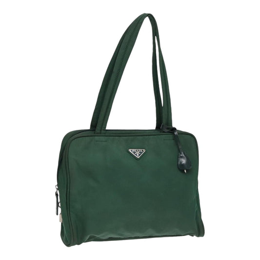 Luxury Prada Tote Bag Nylon Khaki Silver  88613