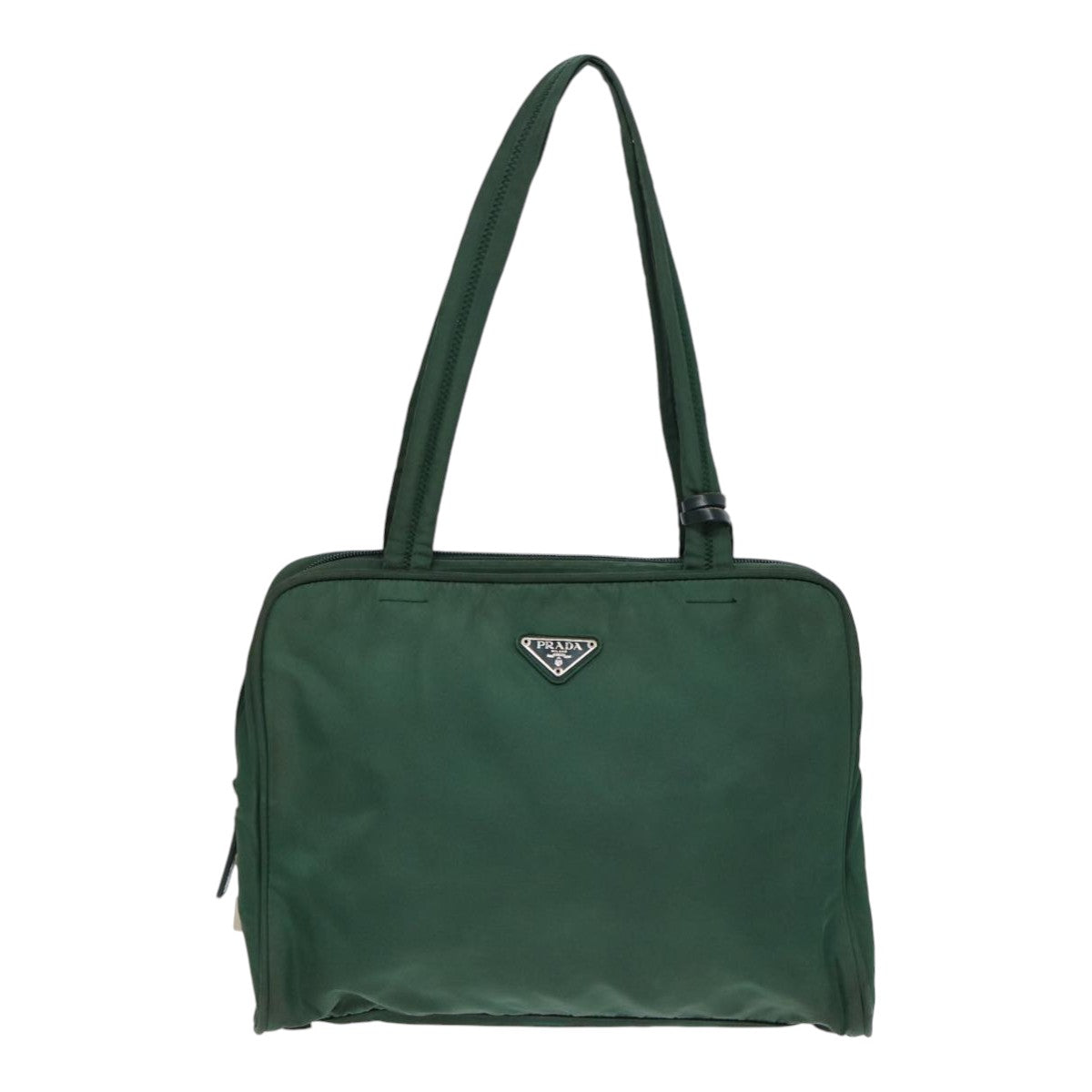 Luxury Prada Tote Bag Nylon Khaki Silver  88613