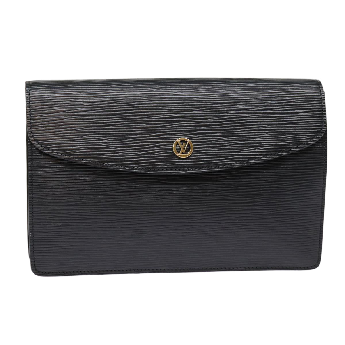 LOUIS VUITTON Epi Montaigne 23 Clutch Bag Black M52662 LV 88630