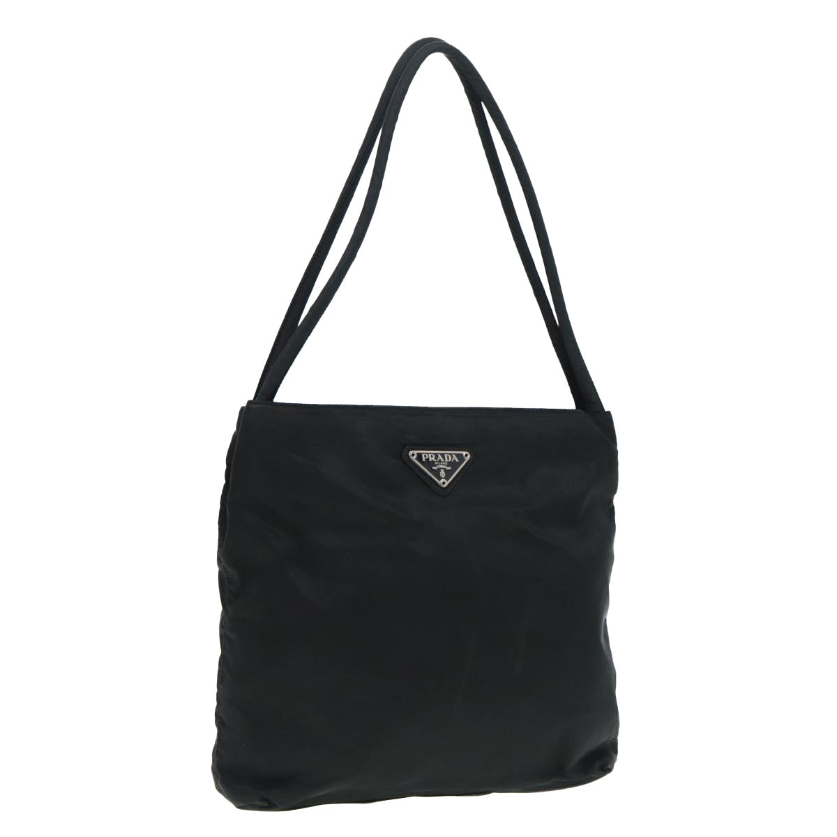 Luxury Prada Hand Bag Nylon Black Silver  88677