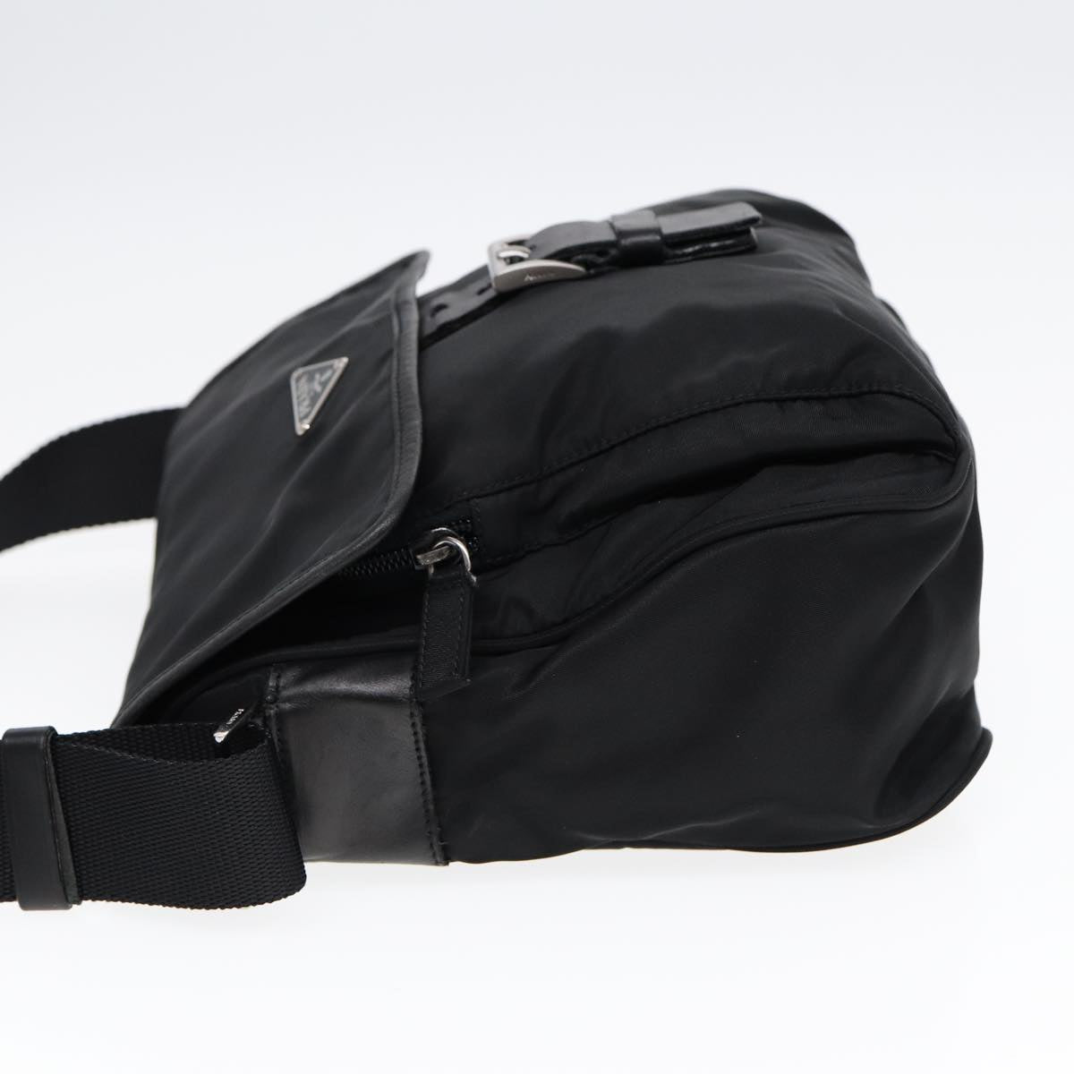 Luxury Prada Shoulder Bag Nylon Black Silver  88683