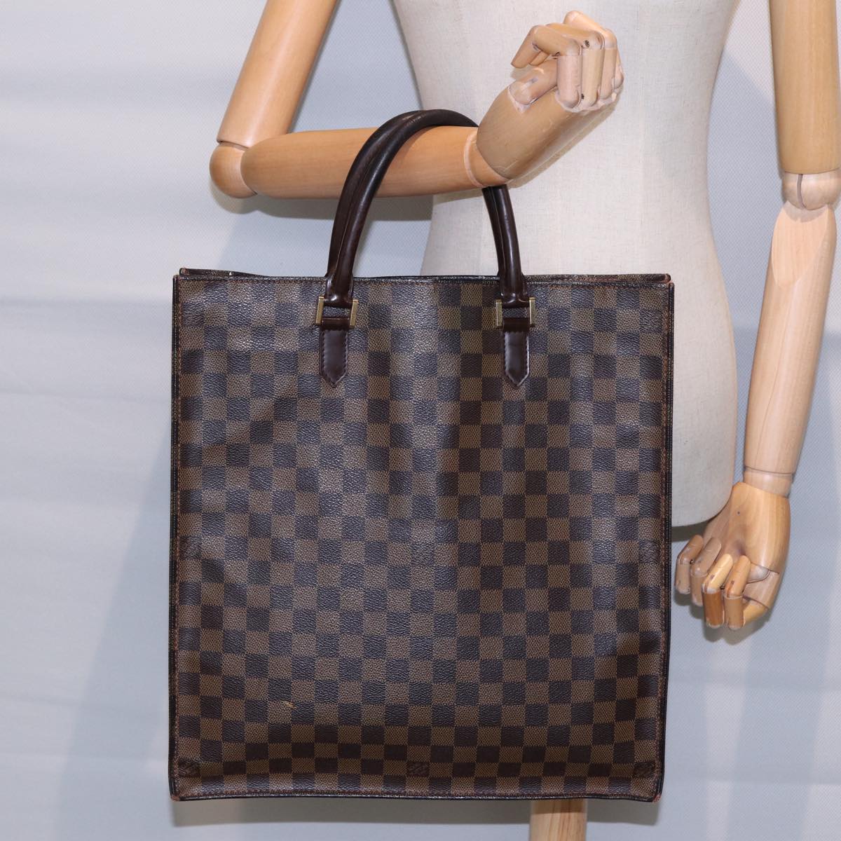 LOUIS VUITTON Damier Ebene Sac Plat Hand Bag N51140 LV 88692