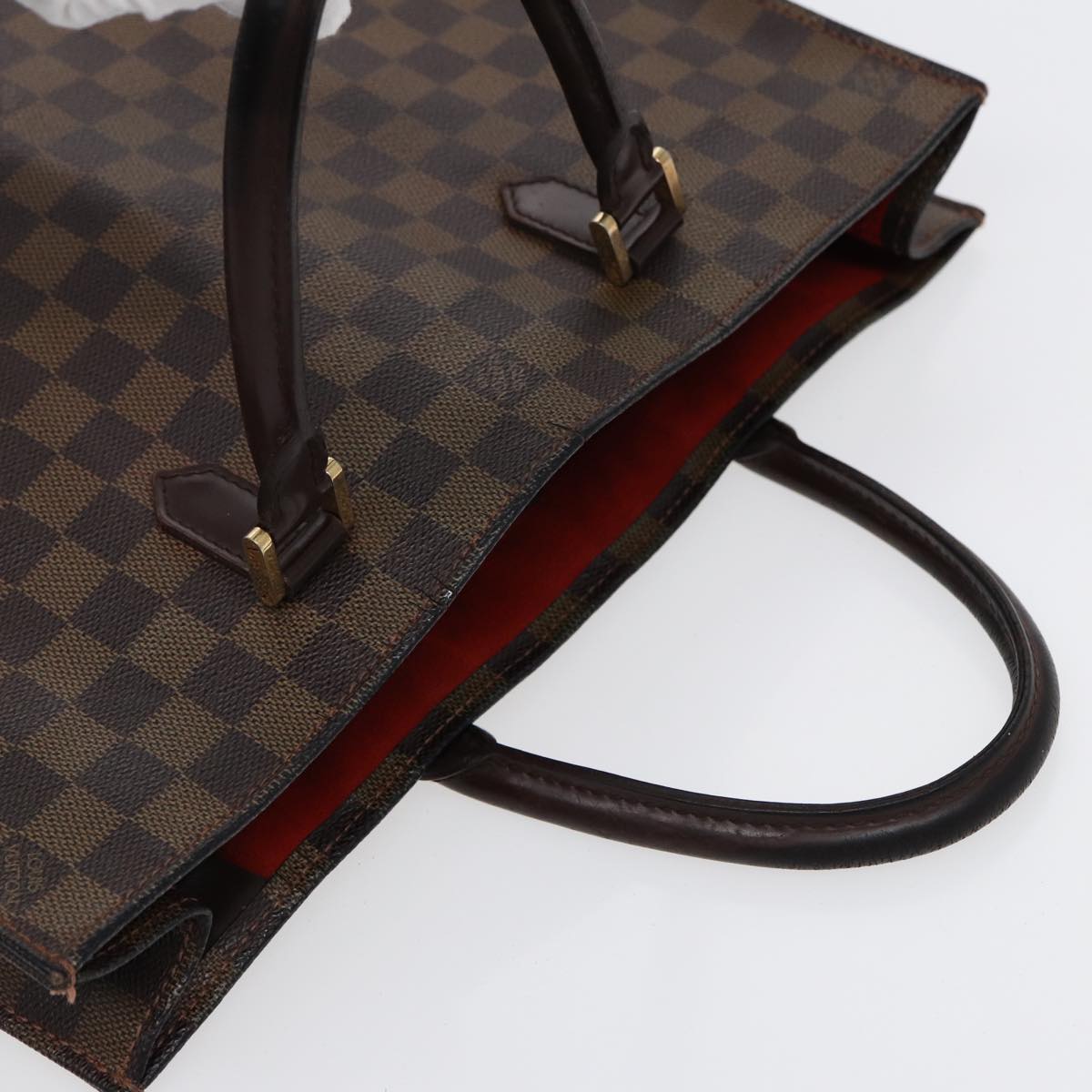 LOUIS VUITTON Damier Ebene Sac Plat Hand Bag N51140 LV 88692