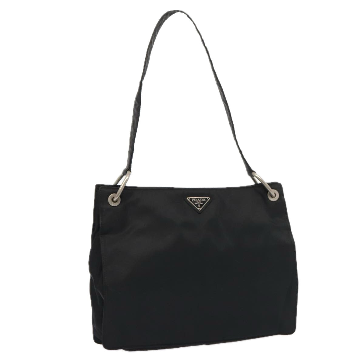 Luxury Prada Shoulder Bag Nylon Black Silver  88698