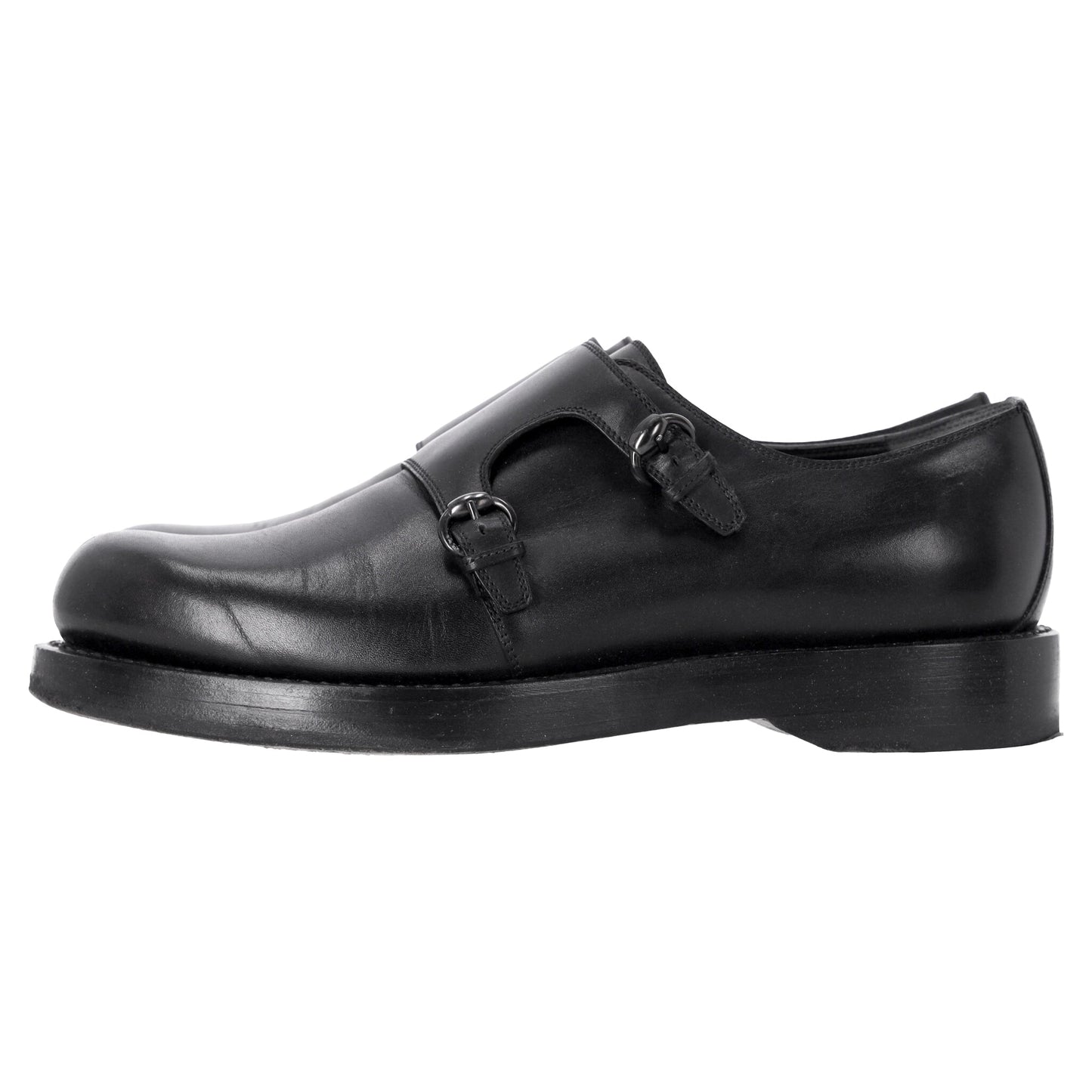 Gucci Double Monk Oxford Shoes in Black Leather