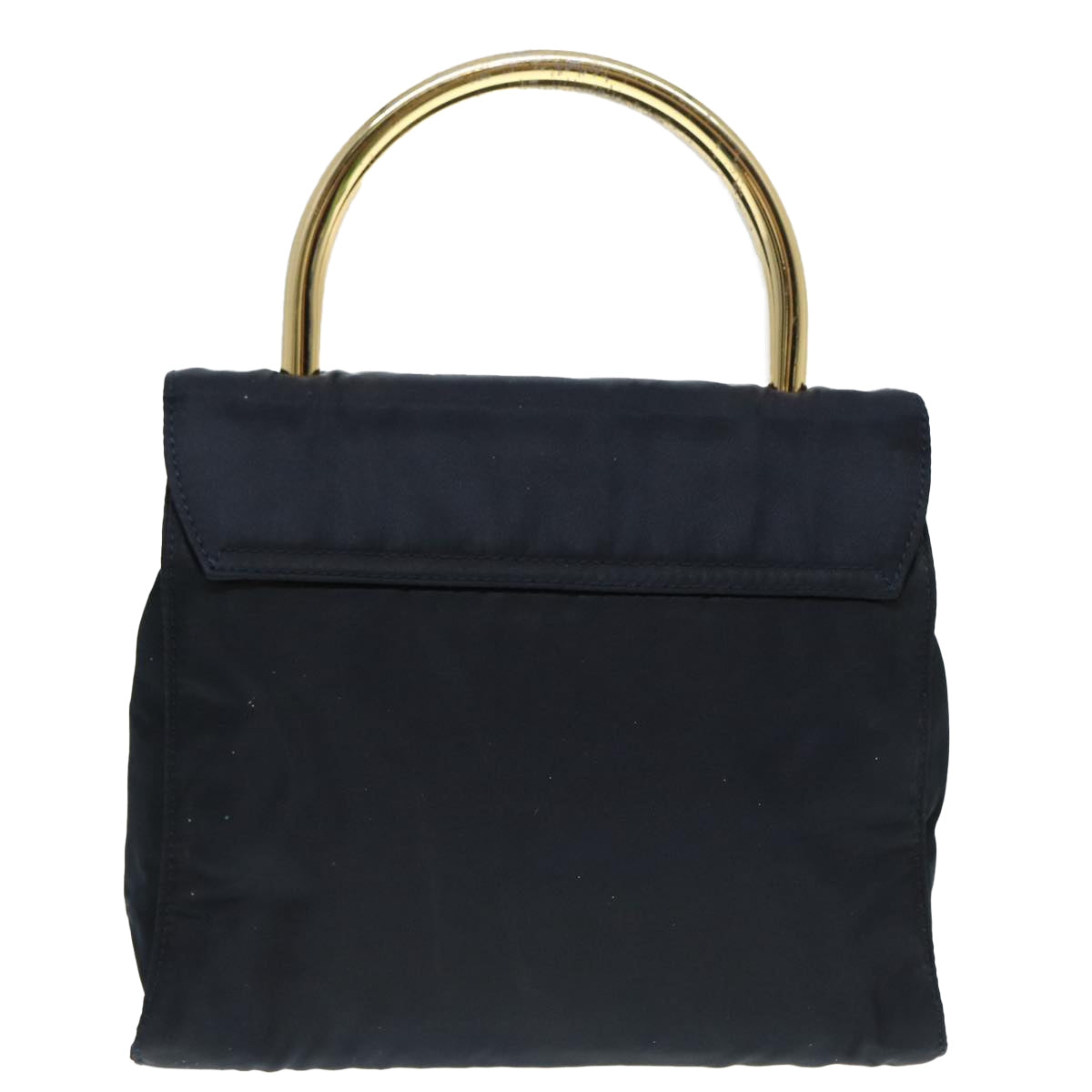 Luxury Prada Hand Bag Nylon Navy Gold  88719