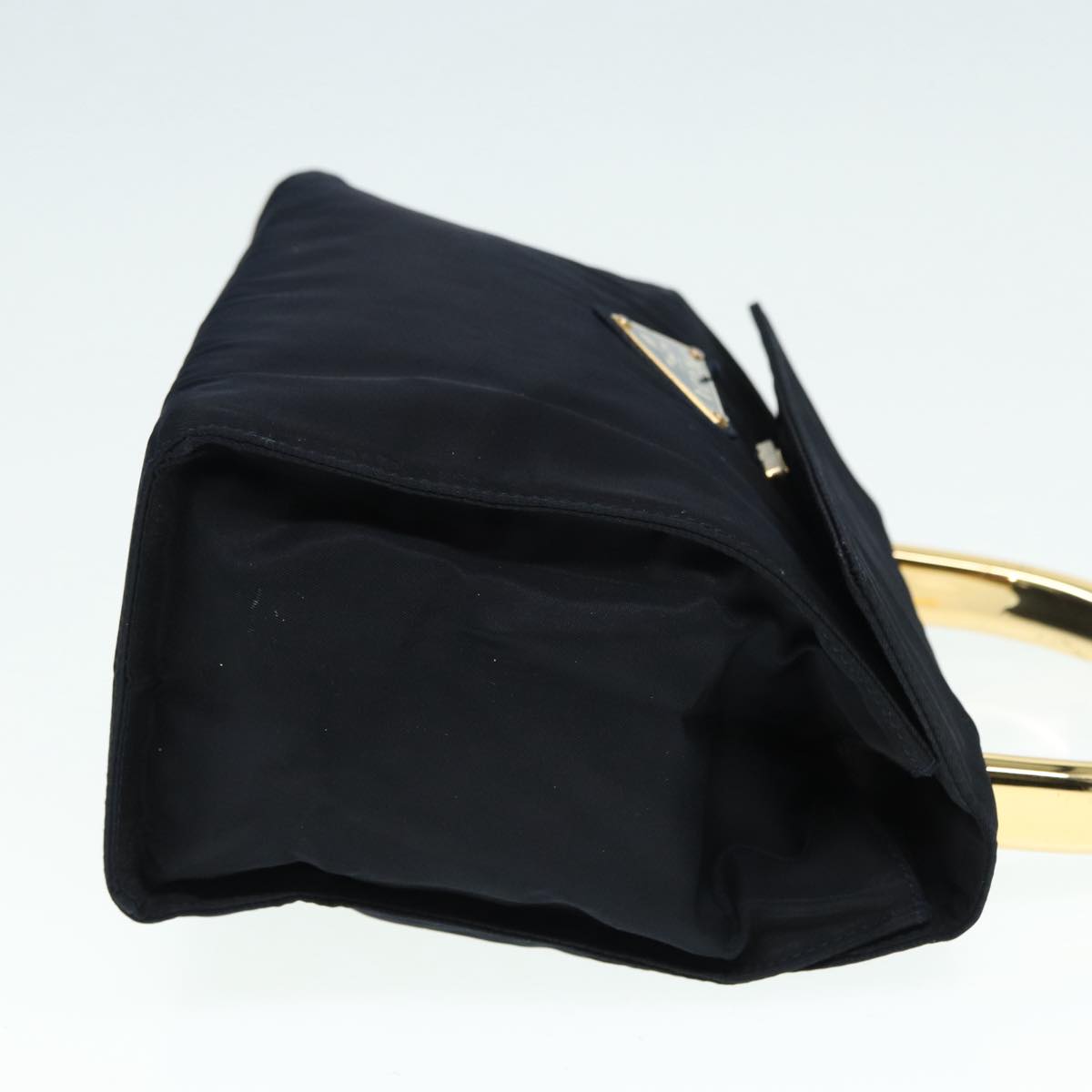 Luxury Prada Hand Bag Nylon Navy Gold  88719