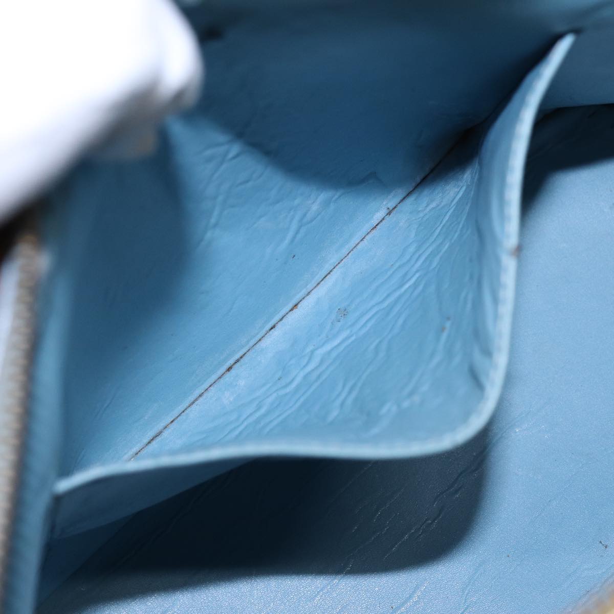 LOUIS VUITTON Monogram Vernis Houston Hand Bag Baby Blue M91005 LV 88725