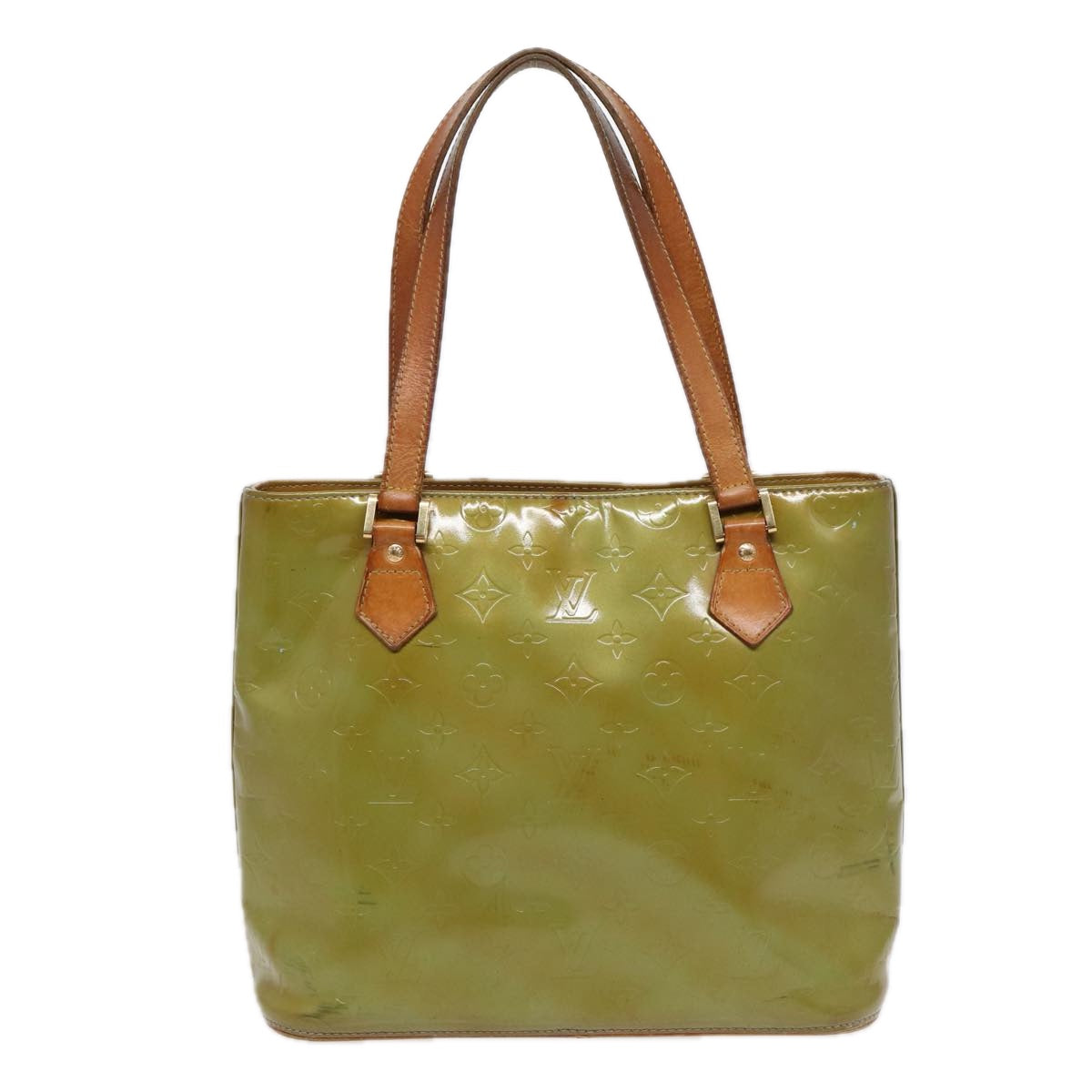 LOUIS VUITTON Monogram Vernis Houston Hand Bag Baby Blue M91005 LV 88725