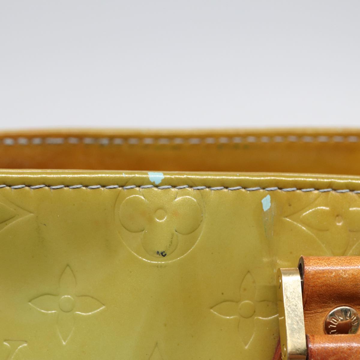 LOUIS VUITTON Monogram Vernis Houston Hand Bag Baby Blue M91005 LV 88725