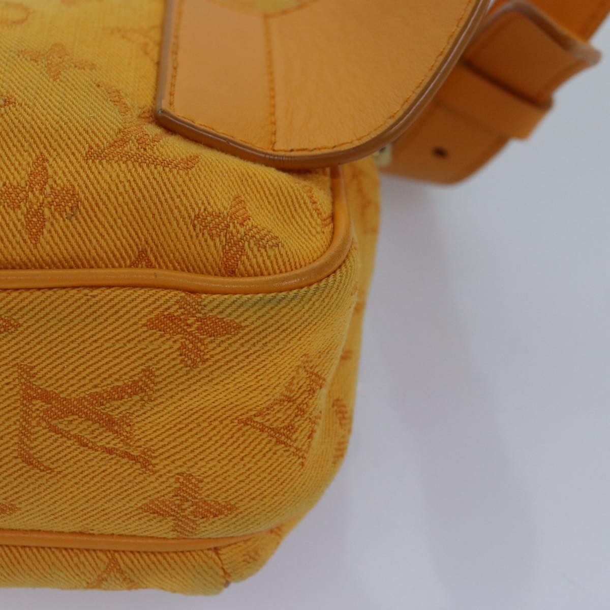 LOUIS VUITTON Monogram Denim Bum BagOutdoor Waist bag Yellow M44623 88743