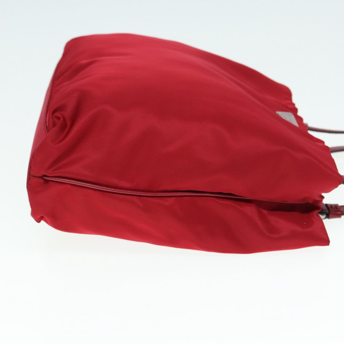 Luxury Prada Hand Bag Nylon Red Silver  88758