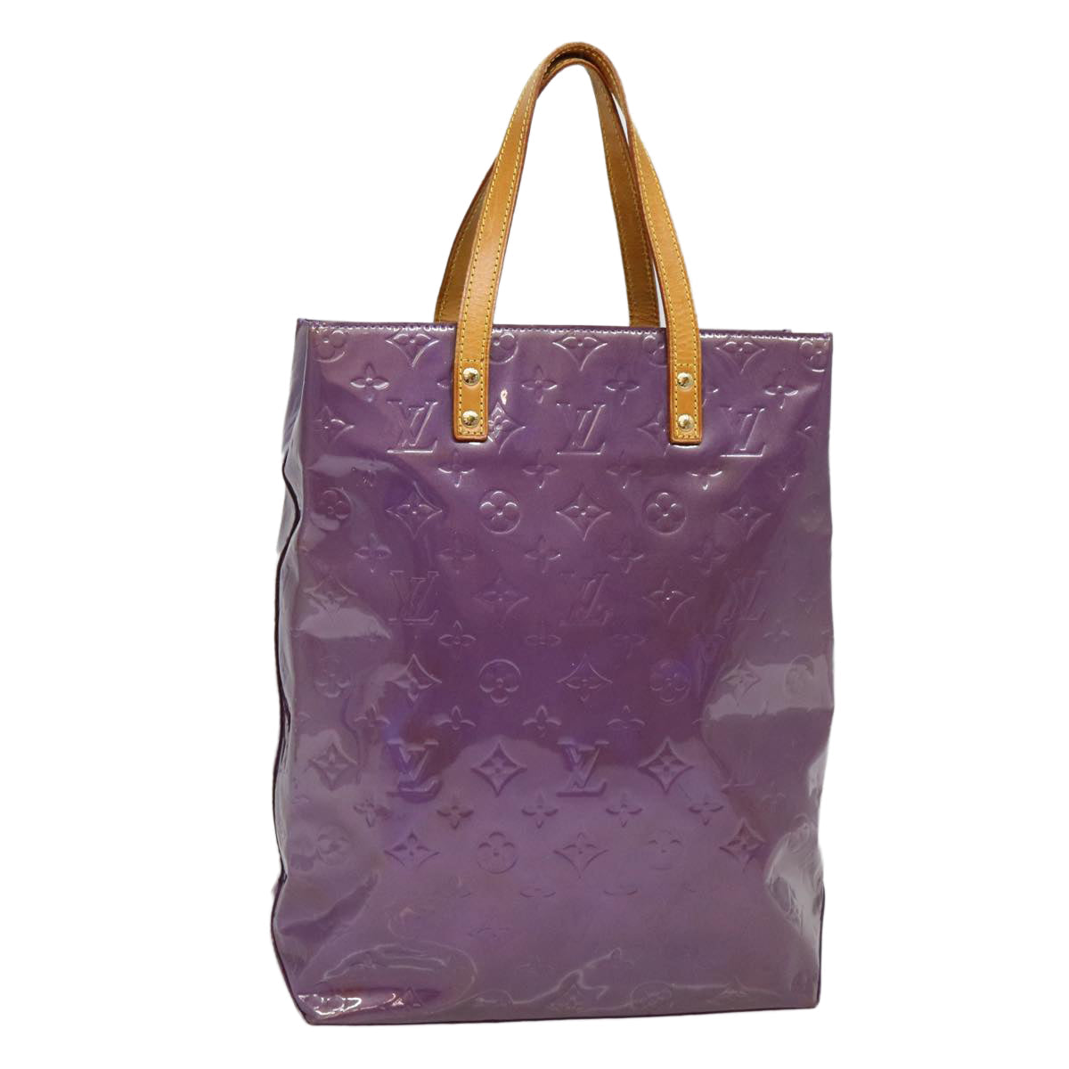 LOUIS VUITTON Monogram Vernis Reade MM Tote Bag Viole M91087 LV 88759