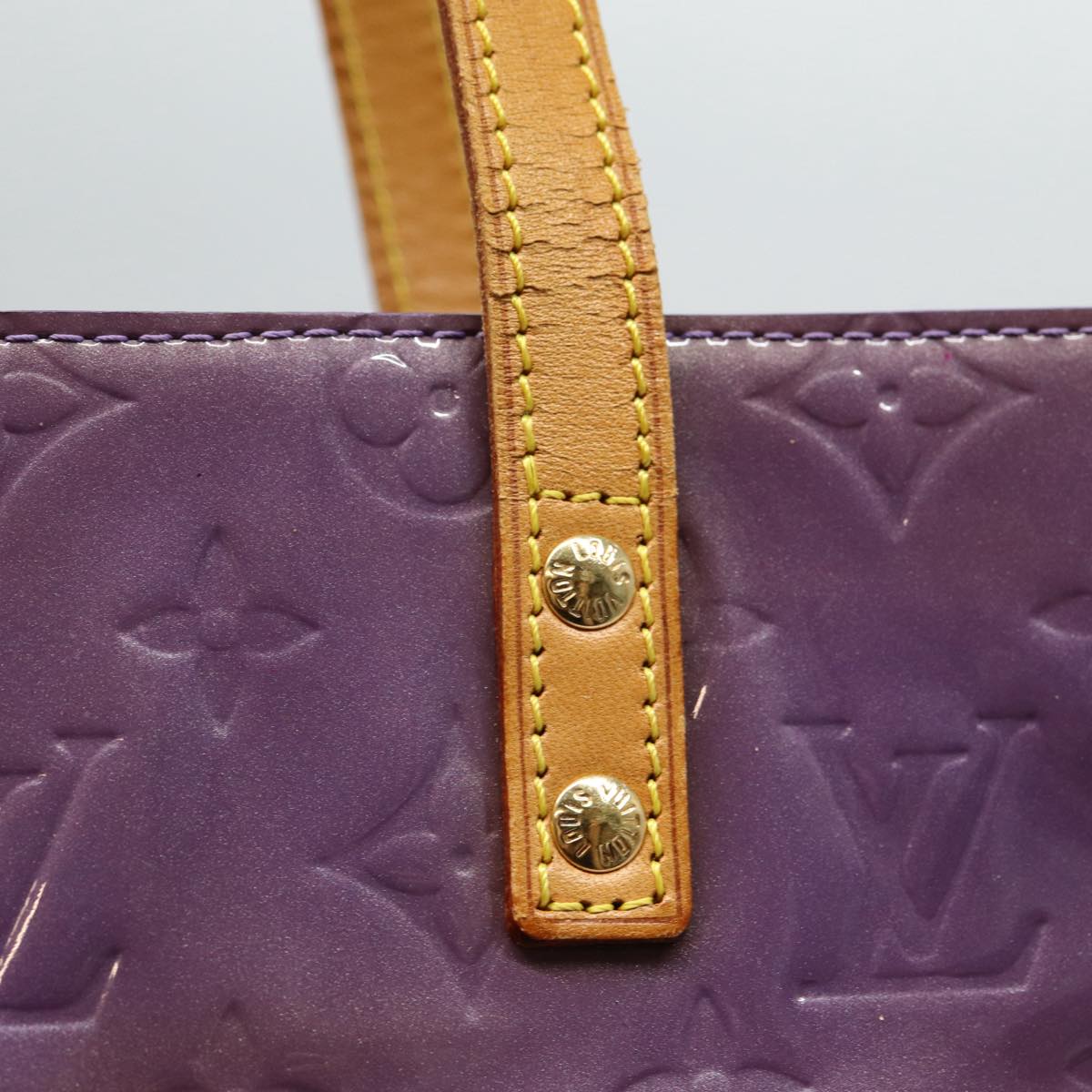 LOUIS VUITTON Monogram Vernis Reade MM Tote Bag Viole M91087 LV 88759