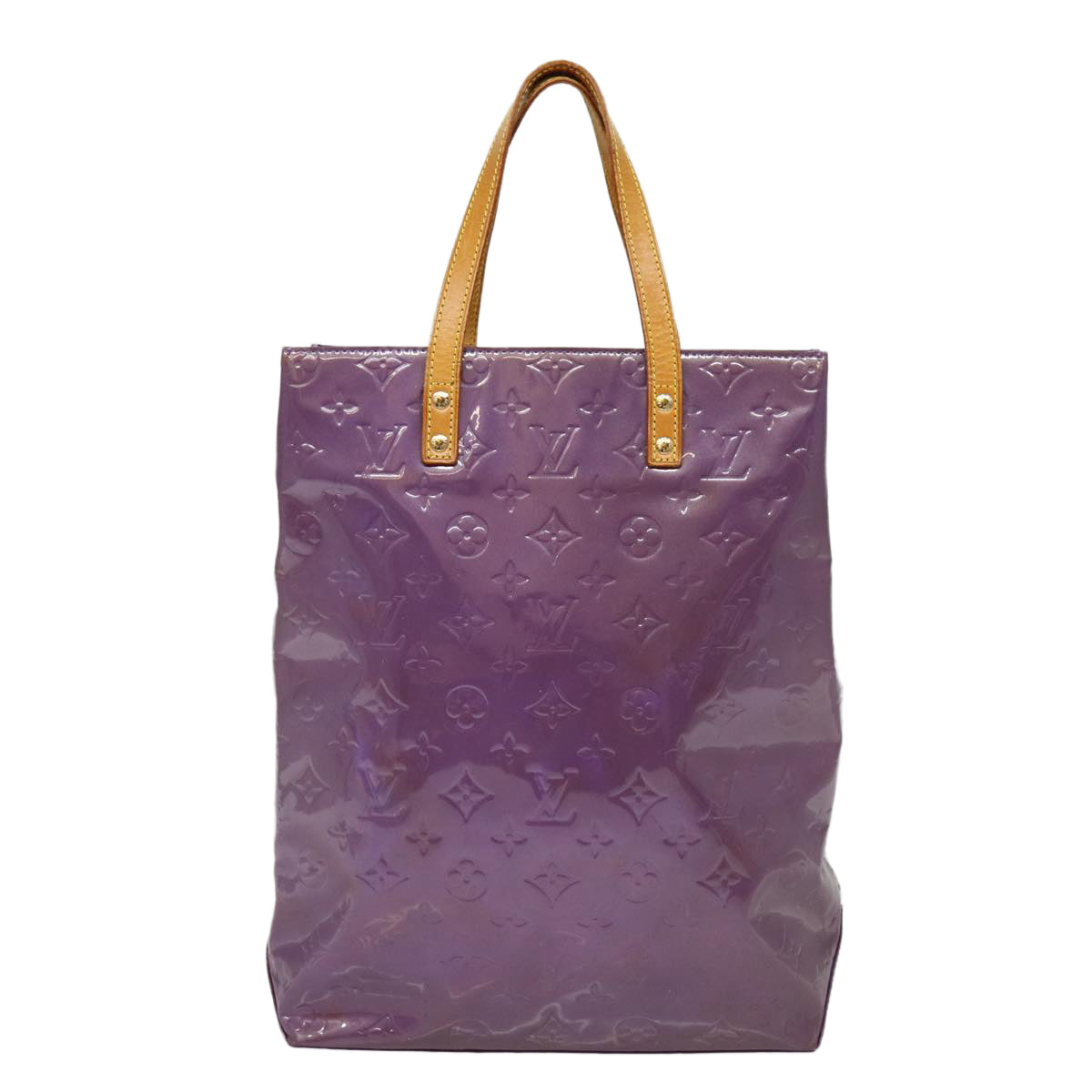 LOUIS VUITTON Monogram Vernis Reade MM Tote Bag Viole M91087 LV 88759