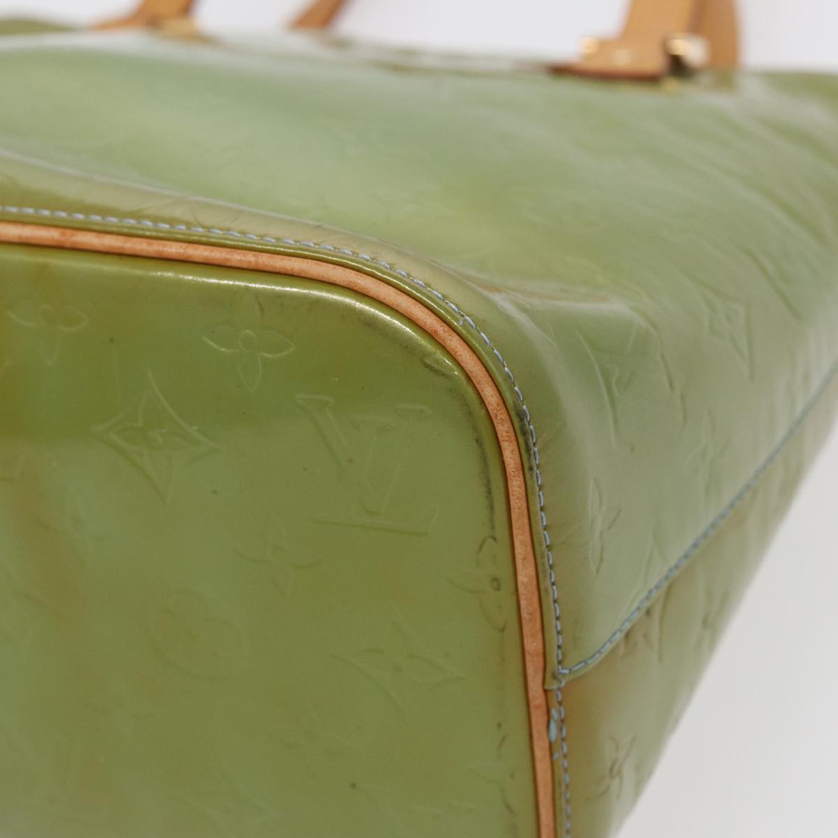 LOUIS VUITTON Monogram Vernis Houston Hand Bag Baby Blue M91005 LV 88760
