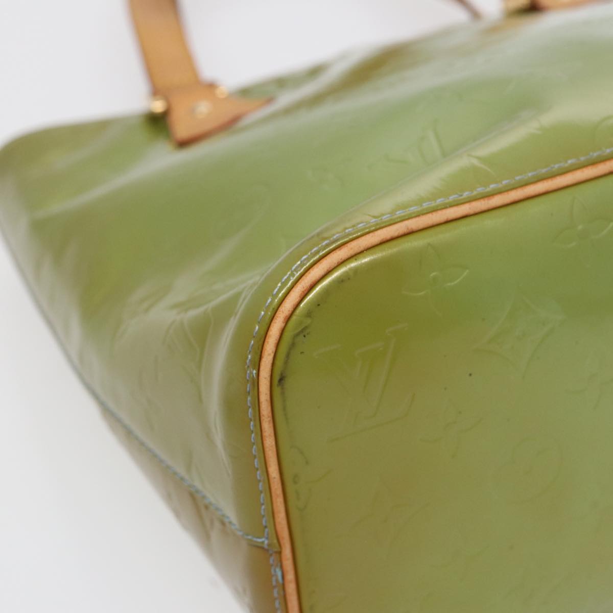 LOUIS VUITTON Monogram Vernis Houston Hand Bag Baby Blue M91005 LV 88760