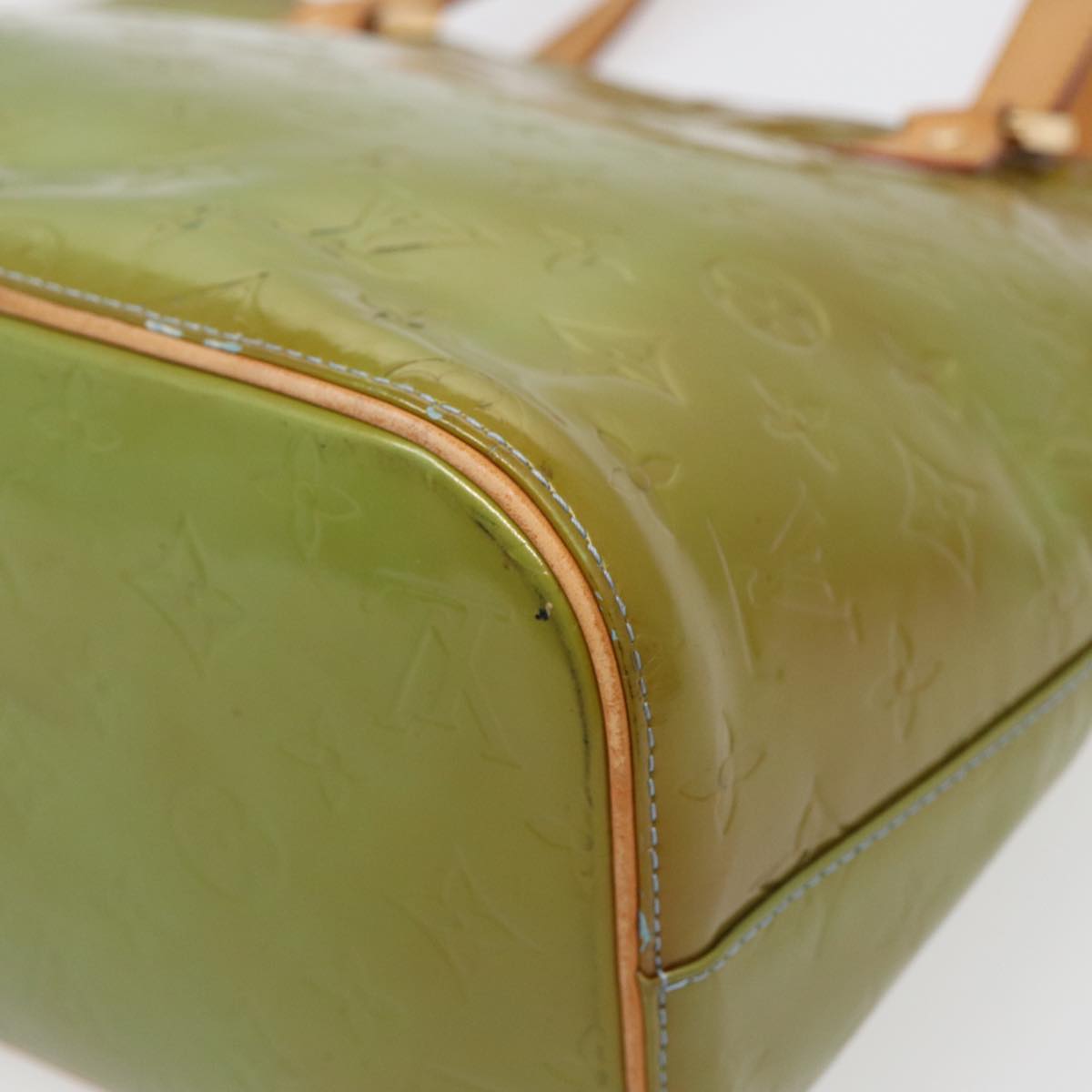 LOUIS VUITTON Monogram Vernis Houston Hand Bag Baby Blue M91005 LV 88760