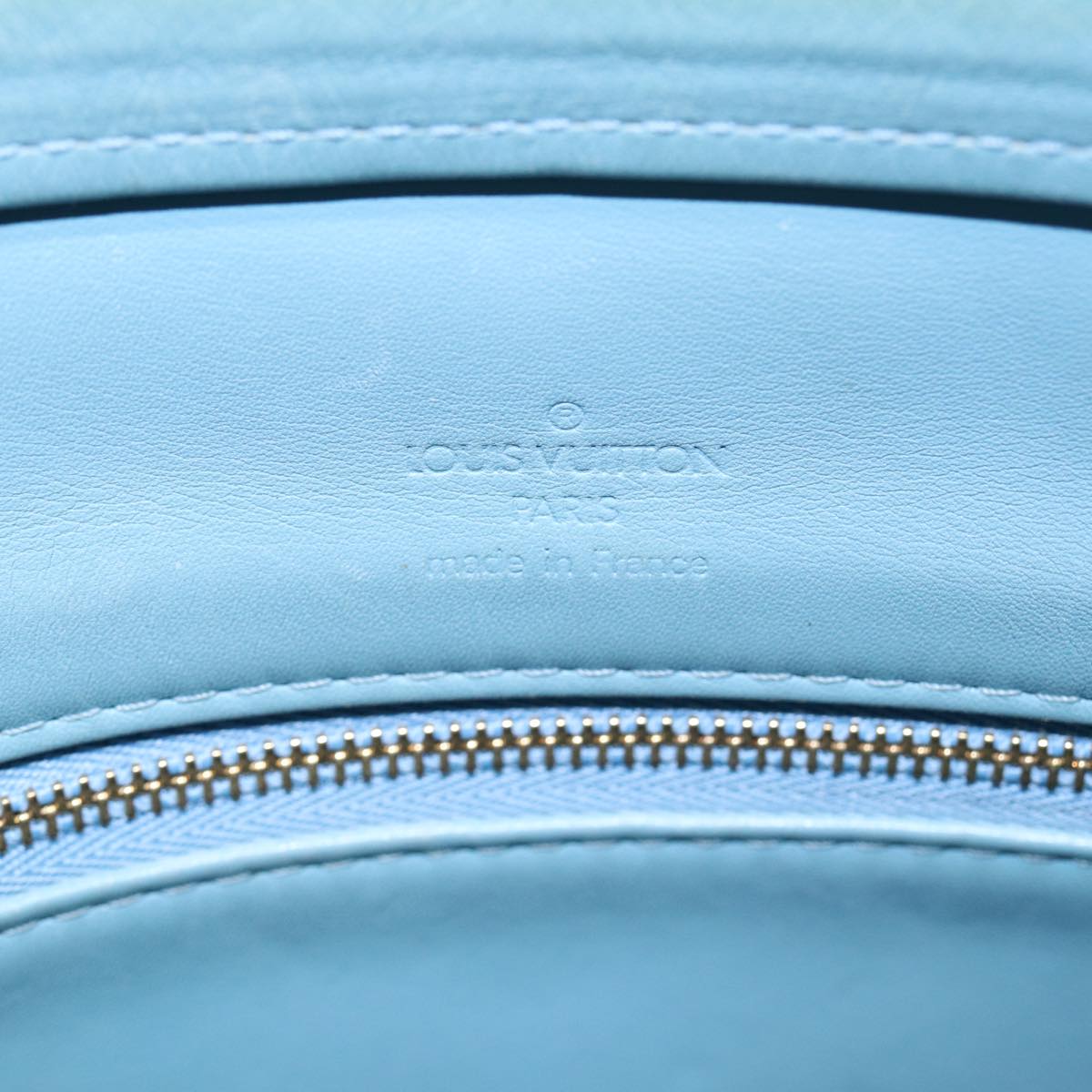 LOUIS VUITTON Monogram Vernis Houston Hand Bag Baby Blue M91005 LV 88760