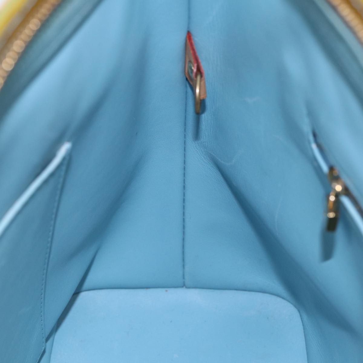 LOUIS VUITTON Monogram Vernis Houston Hand Bag Baby Blue M91005 LV 88760