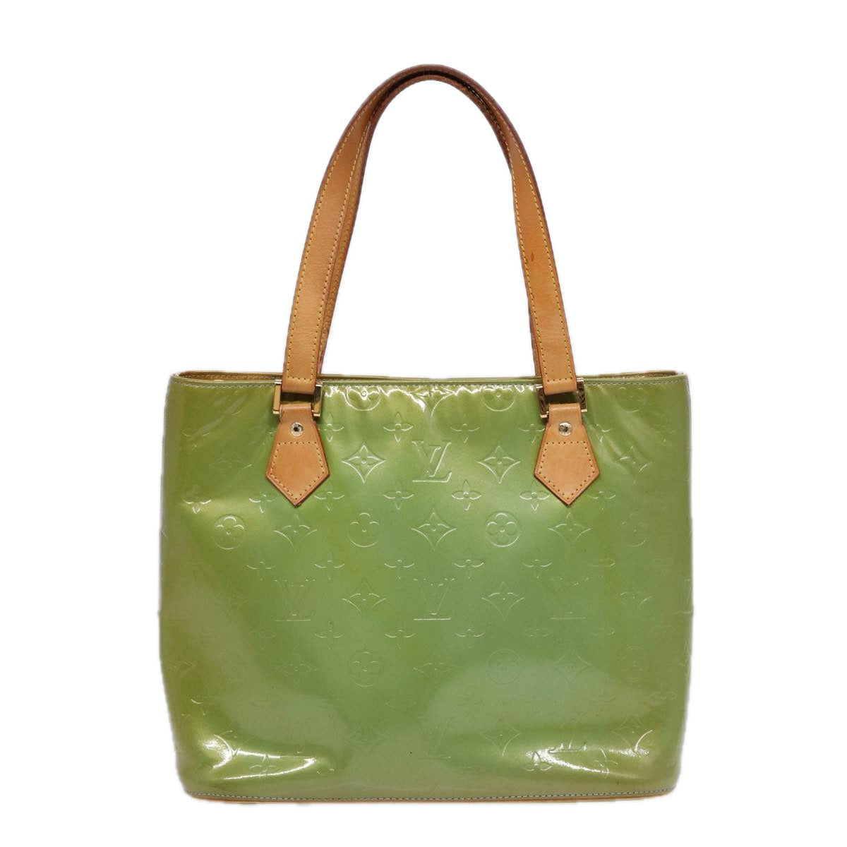 LOUIS VUITTON Monogram Vernis Houston Hand Bag Baby Blue M91005 LV 88760