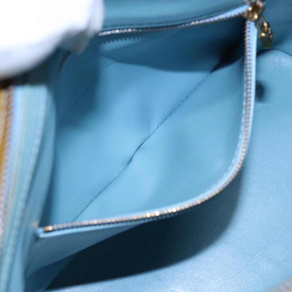 LOUIS VUITTON Monogram Vernis Houston Hand Bag Baby Blue M91005 LV 88760