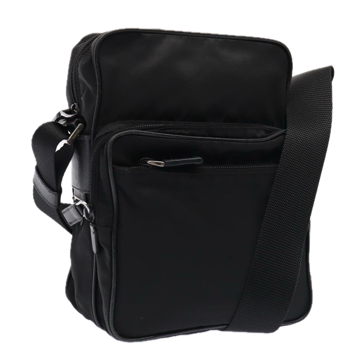 Luxury Prada Shoulder Bag Nylon Black Silver  88794