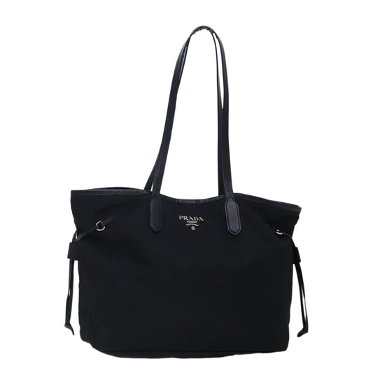Luxury Prada Tote Bag Nylon Black Silver  88799