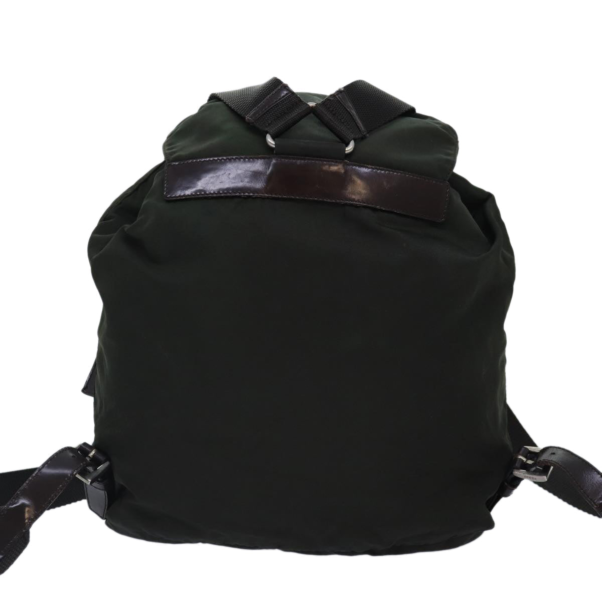 Luxury Prada Backpack Nylon Khaki Brown Silver  88801