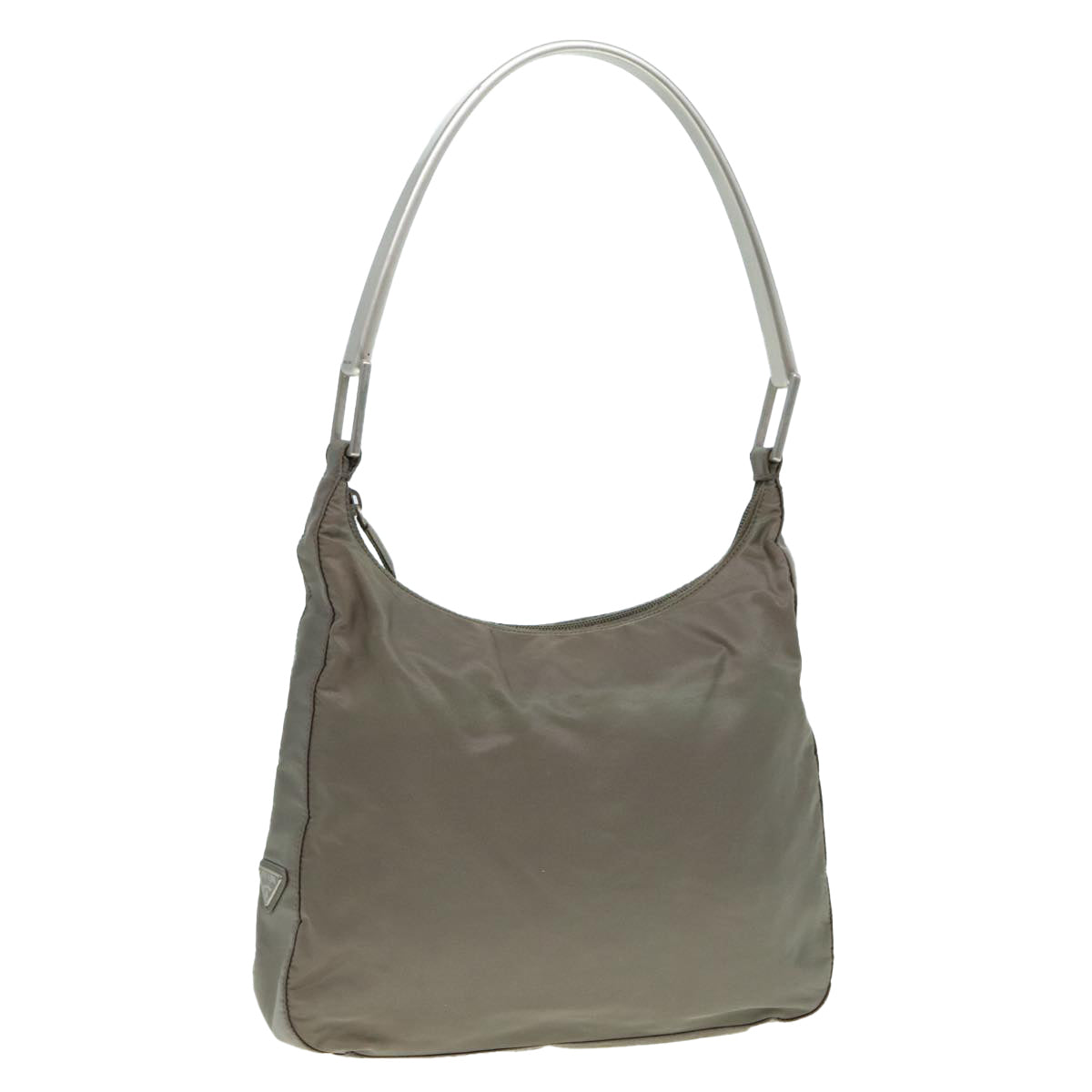 Luxury Prada Shoulder Bag Nylon Gray Silver  88828
