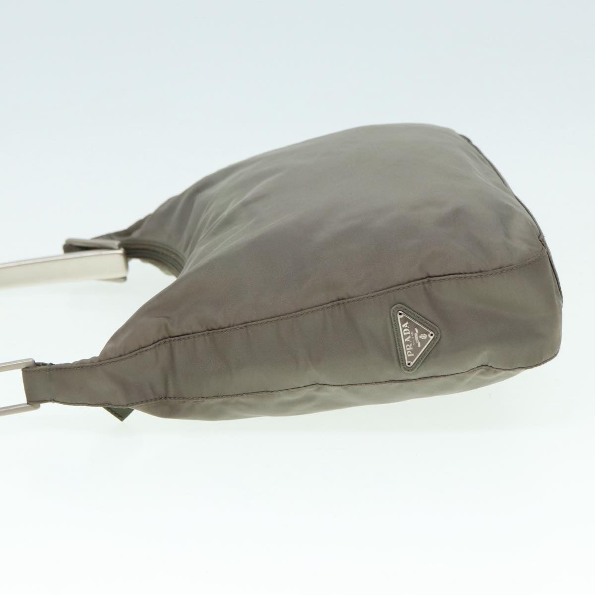 Luxury Prada Shoulder Bag Nylon Gray Silver  88828
