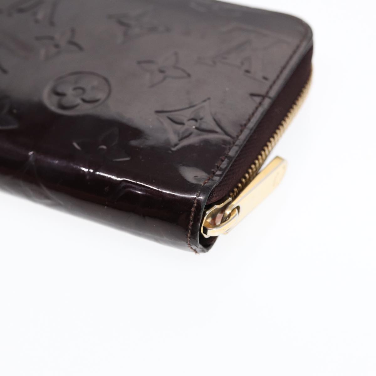 LOUIS VUITTON Monogram Vernis Zippy Wallet Wallet Amarante M93522 LV 88860