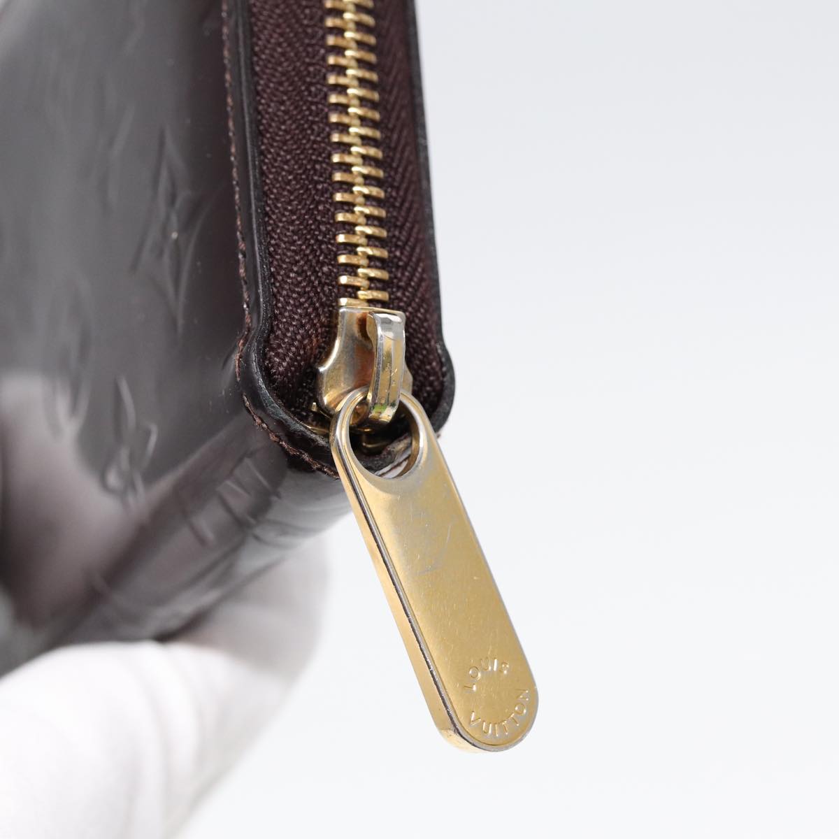 LOUIS VUITTON Monogram Vernis Zippy Wallet Wallet Amarante M93522 LV 88860