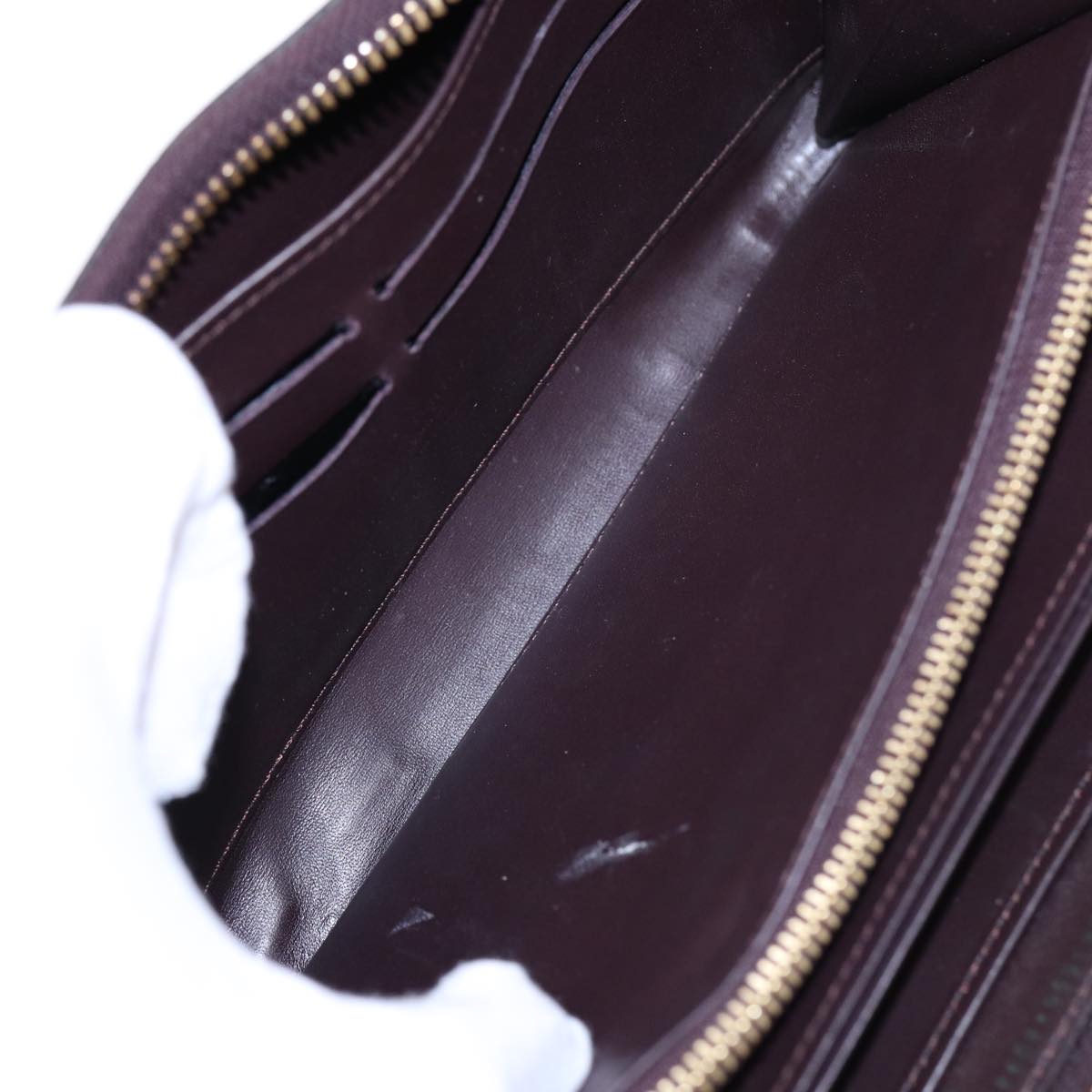 LOUIS VUITTON Monogram Vernis Zippy Wallet Wallet Amarante M93522 LV 88860