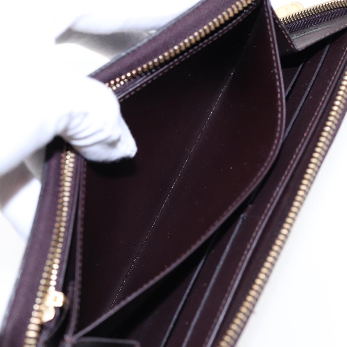 LOUIS VUITTON Monogram Vernis Zippy Wallet Wallet Amarante M93522 LV 88860
